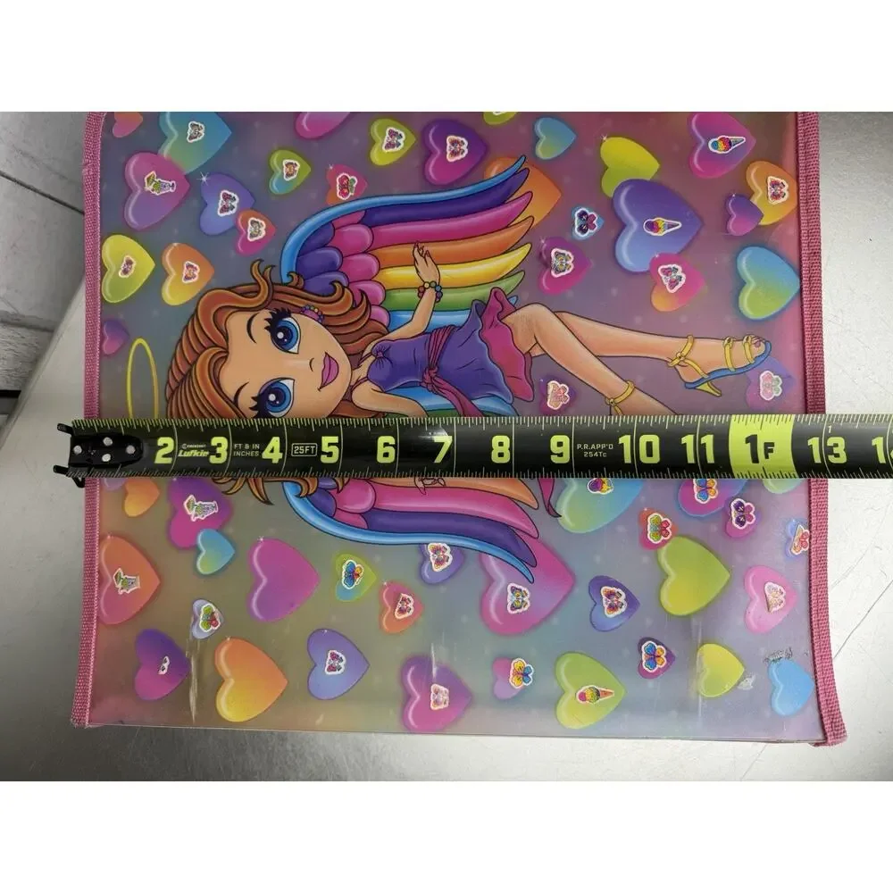 Y2K Lisa Frank Zipper Angel Hearts Girl Binder Folder Vintage Colorful